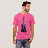 カラフルなギタリスト ギター音楽好き Tシャツ (正面フル)