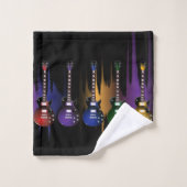 カラフルなギター バスタオルセット (ウォッシュタオル)