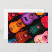 カラフルなギター ポストカード (正面/裏面)