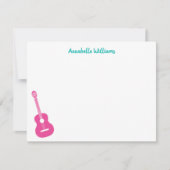 カラフルなギター ミュージカル ノート カード (正面)