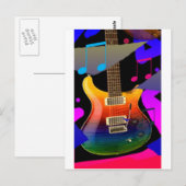 カラフルなギター-石! ポストカード (正面/裏面)