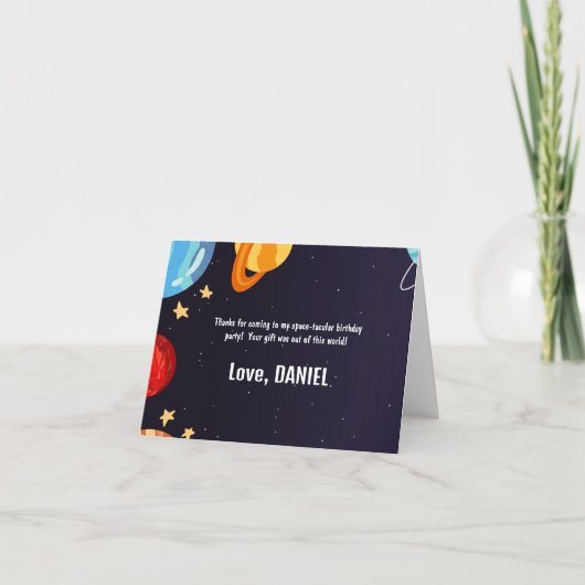 カラフルなギャラクシーパーティー サンキューカード (正面)