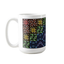 カラフルなクイルトブロック コーヒーマグ