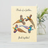 カラフルなクジャクのカスタマイズ可能なパーティー招待状 招待状 (スタンド正面)