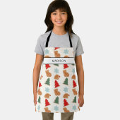 カラフルなクッキー柄のクリスマスキッズ エプロン (インサイチュ)