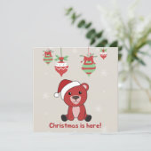 カラフルなクマたちがお贈りする メリークリスマス ウィンターアニマル ベア 招待状 (スタンド正面)