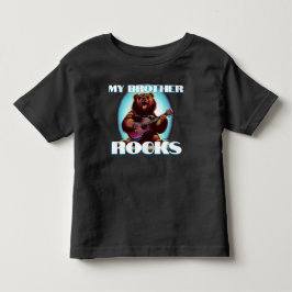 カラフルなクマのお兄ちゃんロックだね! トドラーTシャツ