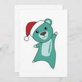 カラフルなクマのクリスマス冬の動物クマ シーズンカード (正面/裏面)