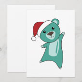 カラフルなクマのクリスマス　冬の動物　クマ シーズンカード (正面/裏面)