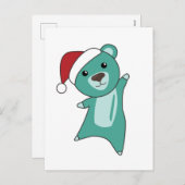 カラフルなクマのクリスマス 冬の動物 クマ シーズンポストカード (正面/裏面)