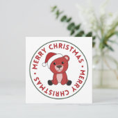 カラフルなクマのクリスマス 冬の動物 クマ 招待状 (スタンド正面)