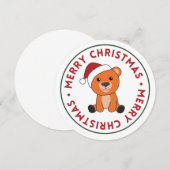 カラフルなクマのクリスマス　冬の動物　クマ 招待状 (正面/裏面)