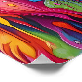 カラフルなクマの抽象絵 キャビン アート ポスター (角)