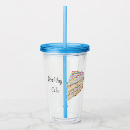 カラフルなクラッカーの誕生日ケーキ アクリルタンブラー