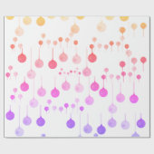 カラフルなクリスマスつるのオーナメントモダン ラッピングペーパー (フラット)