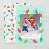 カラフルなクリスマスのイルミネーション フォトカード シーズンカード (正面/裏面)
