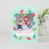 カラフルなクリスマスのイルミネーション フォトカード シーズンカード (スタンド正面)