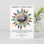 カラフルなクリスマスのイルミネーション フォト ファミリー シーズンカード (スタンド正面)