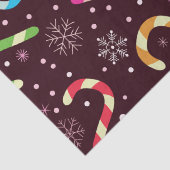 カラフルなクリスマスのキャンディケインと雪の結晶 薄葉紙 (詳細)