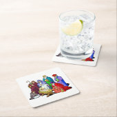 カラフルなクリスマスの出生場面 スクエアペーパーコースター (インサイチュ)