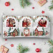 カラフルなクリスマスの夢の世界アーチの子供の写真 三つ折りクリスマスカード