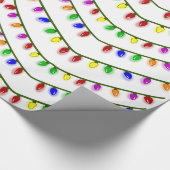 カラフルなクリスマスの照明のお洒落な包装紙 ラッピングペーパー (角)