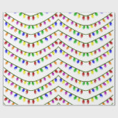 カラフルなクリスマスの照明のお洒落な包装紙 ラッピングペーパー (フラット)