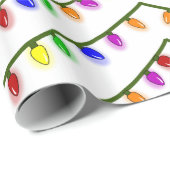 カラフルなクリスマスの照明のお洒落な包装紙 ラッピングペーパー (ロールコーナー)