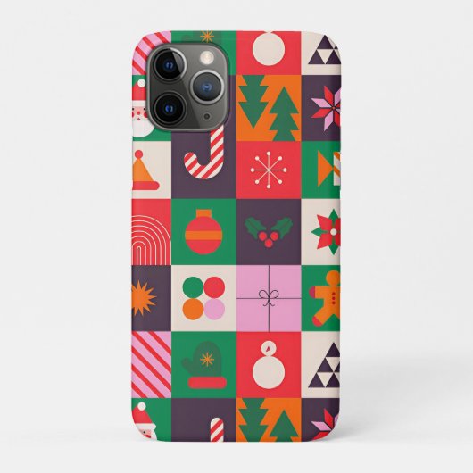 ✨カラフルなクリスマスの祭典アイコン グリッド Case-Mate iPhoneケース (裏)
