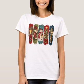 カラフルなクリスマスの筆跡 Tシャツ