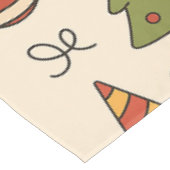 カラフルなクリスマスの落書きパターン テーブルクロス (アングル)