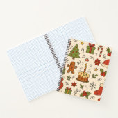 カラフルなクリスマスの落書きパターン ノートブック (内部)