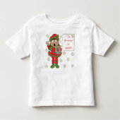 カラフルなクリスマスの輝きのエルフ トドラーTシャツ (正面)