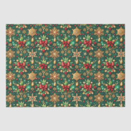 カラフルなクリスマスの雰囲気の華やかなパターン 薄葉紙