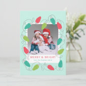 カラフルなクリスマスイルミネーションのフォトカード シーズンカード (スタンド正面)