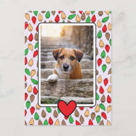 カラフルなクリスマスイルミネーションの犬 ポストカード