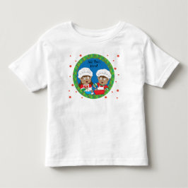 カラフルなクリスマスエルフのクッキング トドラーTシャツ