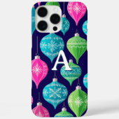 カラフルなクリスマスオーナメントのモノグラム入り Case-Mate iPhoneケース (裏面)