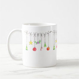 カラフルなクリスマスオーナメント コーヒーマグカップ