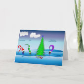 カラフルなクリスマスカートゥーン カード (正面)