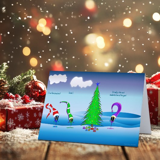 カラフルなクリスマスカートゥーン カード
