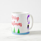 カラフルなクリスマスカートゥーン コーヒーマグカップ (正面右)