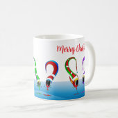 カラフルなクリスマスカートゥーン コーヒーマグカップ (正面右)