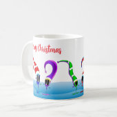 カラフルなクリスマスカートゥーン コーヒーマグカップ (正面左)