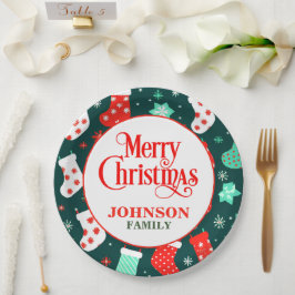 カラフルなクリスマスストッキング クリスマスディナー ペーパープレート