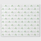 カラフルなクリスマスツリーとビジネス企業ロゴ ラッピングペーパー (フラット)