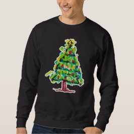 カラフルなクリスマスツリーのイラスト スウェットシャツ