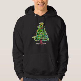 カラフルなクリスマスツリーのイラスト パーカ