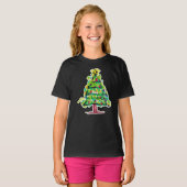 カラフルなクリスマスツリーのイラスト Tシャツ (正面フル)