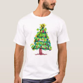 カラフルなクリスマスツリーのイラスト Tシャツ (正面)